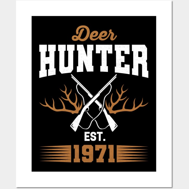 Gifts for 50 Year Old Deer Hunter 1971 Hunting 50th Birthday Gift Ideas Wall Art by uglygiftideas